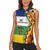 Central African Republic Women Sleeveless Polo Shirt with Cartoon Baobab Design and Flag Pattern - Wonder Print Shop