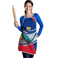 Liechtenstein Apron with Red Blue Mountain Landscape Design and Crown Emblem - Wonder Print Shop