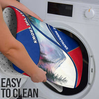 Liechtenstein Bathroom Set with Red Blue Mountain Landscape Design and Crown Emblem - Wonder Print Shop