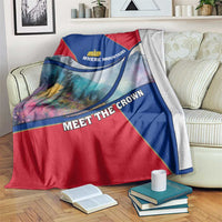 Liechtenstein Blanket with Red Blue Mountain Landscape Design and Crown Emblem - Wonder Print Shop