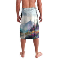 Liechtenstein Lavalava with Red Blue Mountain Landscape Design and Crown Emblem - Wonder Print Shop