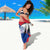 Liechtenstein Sarong with Red Blue Mountain Landscape Design and Crown Emblem - Wonder Print Shop