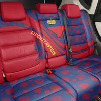 Liechtenstein Back Car Seat Cover with Red Blue Heart Design and Royal Coat of Arms Pattern - Wonder Print Shop