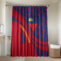 Liechtenstein Bathroom Set with Red Blue Heart Design and Royal Coat of Arms Pattern - Wonder Print Shop