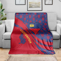 Liechtenstein Blanket with Red Blue Heart Design and Royal Coat of Arms Pattern - Wonder Print Shop