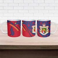 Liechtenstein Ceramic Mug with Red Blue Heart Design and Royal Coat of Arms Pattern - Wonder Print Shop