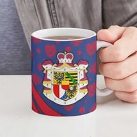 Liechtenstein Ceramic Mug with Red Blue Heart Design and Royal Coat of Arms Pattern - Wonder Print Shop