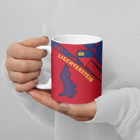 Liechtenstein Ceramic Mug with Red Blue Heart Design and Royal Coat of Arms Pattern - Wonder Print Shop