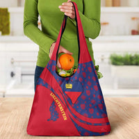 Liechtenstein Grocery Bag with Red Blue Heart Design and Royal Coat of Arms Pattern - Wonder Print Shop