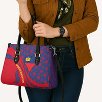 Liechtenstein Leather Bag with Red Blue Heart Design and Royal Coat of Arms Pattern - Wonder Print Shop