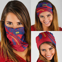 Liechtenstein Neck Gaiter with Red Blue Heart Design and Royal Coat of Arms Pattern - Wonder Print Shop
