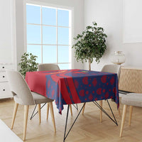Liechtenstein Tablecloth with Red Blue Heart Design and Royal Coat of Arms Pattern - Wonder Print Shop