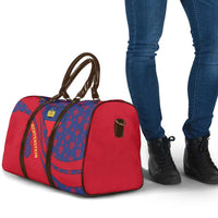 Liechtenstein Travel Bag with Red Blue Heart Design and Royal Coat of Arms Pattern - Wonder Print Shop