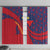 Liechtenstein Window Curtain with Red Blue Heart Design and Royal Coat of Arms Pattern - Wonder Print Shop