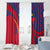 Liechtenstein Window Curtain with Red Blue Heart Design and Royal Coat of Arms Pattern - Wonder Print Shop