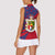 Liechtenstein Women Sleeveless Polo Shirt with Red Blue Heart Design and Royal Coat of Arms Pattern - Wonder Print Shop