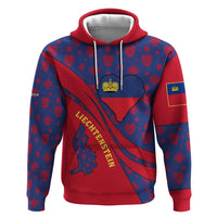 Liechtenstein Zip Hoodie with Red Blue Heart Design and Royal Coat of Arms Pattern - Wonder Print Shop