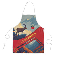 Liechtenstein Apron with Mountain Goat Landscape Design and Red Blue Alps - Wonder Print Shop