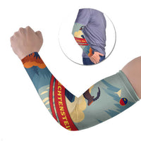 Liechtenstein Arm Sleeves with Mountain Goat Landscape Design and Red Blue Alps - Wonder Print Shop
