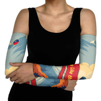 Liechtenstein Arm Sleeves with Mountain Goat Landscape Design and Red Blue Alps - Wonder Print Shop