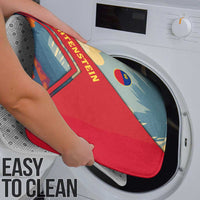 Liechtenstein Bathroom Set with Mountain Goat Landscape Design and Red Blue Alps - Wonder Print Shop