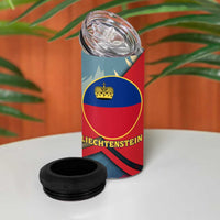 Liechtenstein 4 in 1 Can Cooler Tumbler with Mountain Goat Landscape Design and Red Blue Alps - Wonder Print Shop