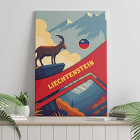 Liechtenstein Canvas Wall Art with Mountain Goat Landscape Design and Red Blue Alps - Wonder Print Shop