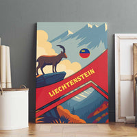 Liechtenstein Canvas Wall Art with Mountain Goat Landscape Design and Red Blue Alps - Wonder Print Shop