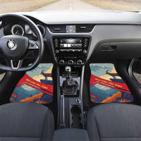 Liechtenstein Car Mats with Mountain Goat Landscape Design and Red Blue Alps - Wonder Print Shop