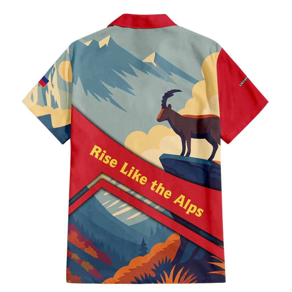 Liechtenstein Family Matching Mermaid Dress and Hawaiian Shirt with Mountain Goat Landscape Design and Red Blue Alps - Wonder Print Shop