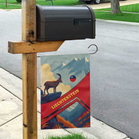 Liechtenstein Garden Flag with Mountain Goat Landscape Design and Red Blue Alps - Wonder Print Shop