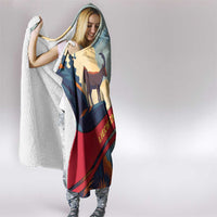 Liechtenstein Hooded Blanket with Mountain Goat Landscape Design and Red Blue Alps - Wonder Print Shop