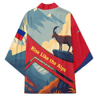 Liechtenstein Kimono with Mountain Goat Landscape Design and Red Blue Alps - Wonder Print Shop