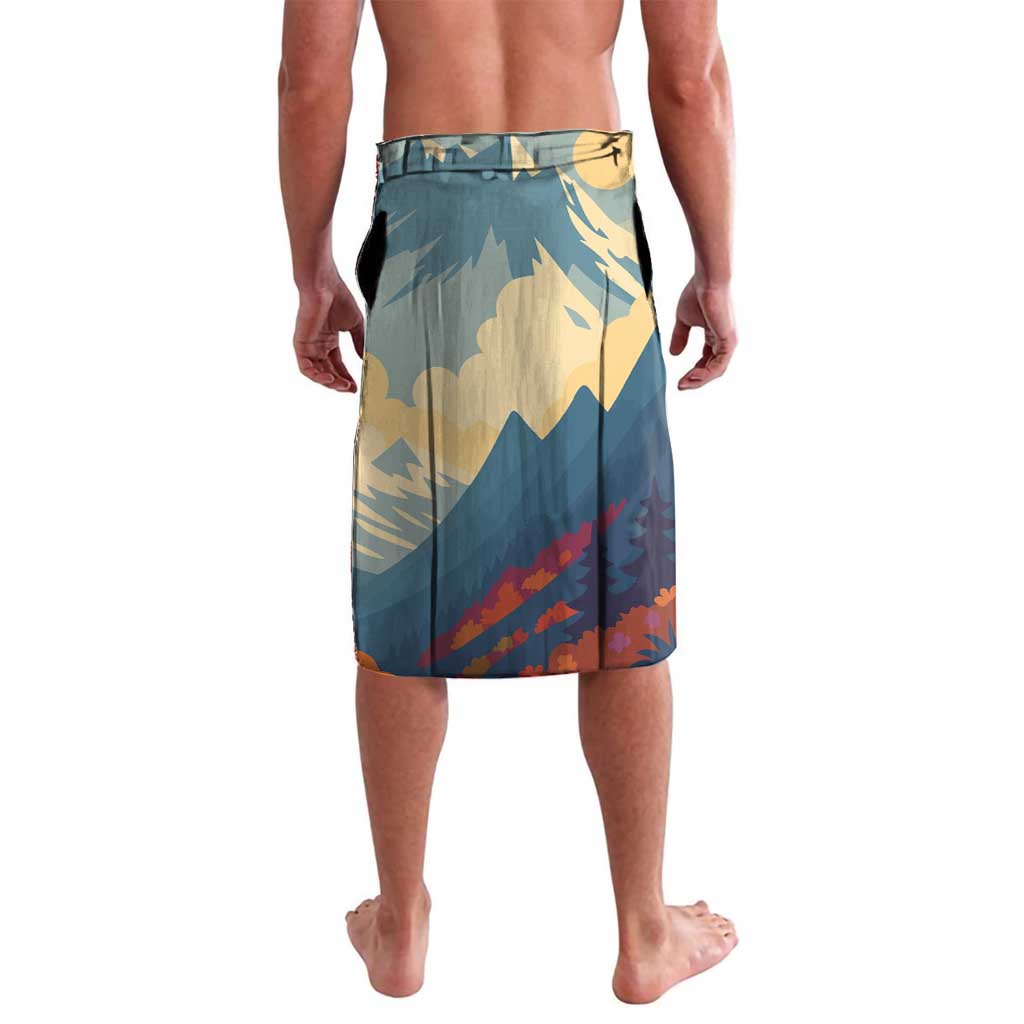 Liechtenstein Lavalava with Mountain Goat Landscape Design and Red Blue Alps - Wonder Print Shop