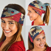 Liechtenstein Neck Gaiter with Mountain Goat Landscape Design and Red Blue Alps - Wonder Print Shop