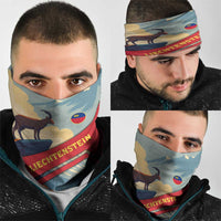 Liechtenstein Neck Gaiter with Mountain Goat Landscape Design and Red Blue Alps - Wonder Print Shop