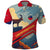 Liechtenstein Polo Shirt with Mountain Goat Landscape Design and Red Blue Alps - Wonder Print Shop