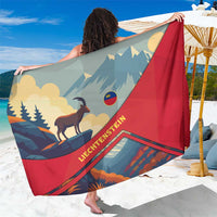 Liechtenstein Sarong with Mountain Goat Landscape Design and Red Blue Alps - Wonder Print Shop