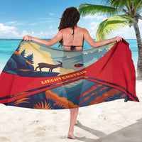 Liechtenstein Sarong with Mountain Goat Landscape Design and Red Blue Alps - Wonder Print Shop