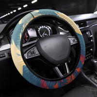 Liechtenstein Steering Wheel Cover with Mountain Goat Landscape Design and Red Blue Alps - Wonder Print Shop