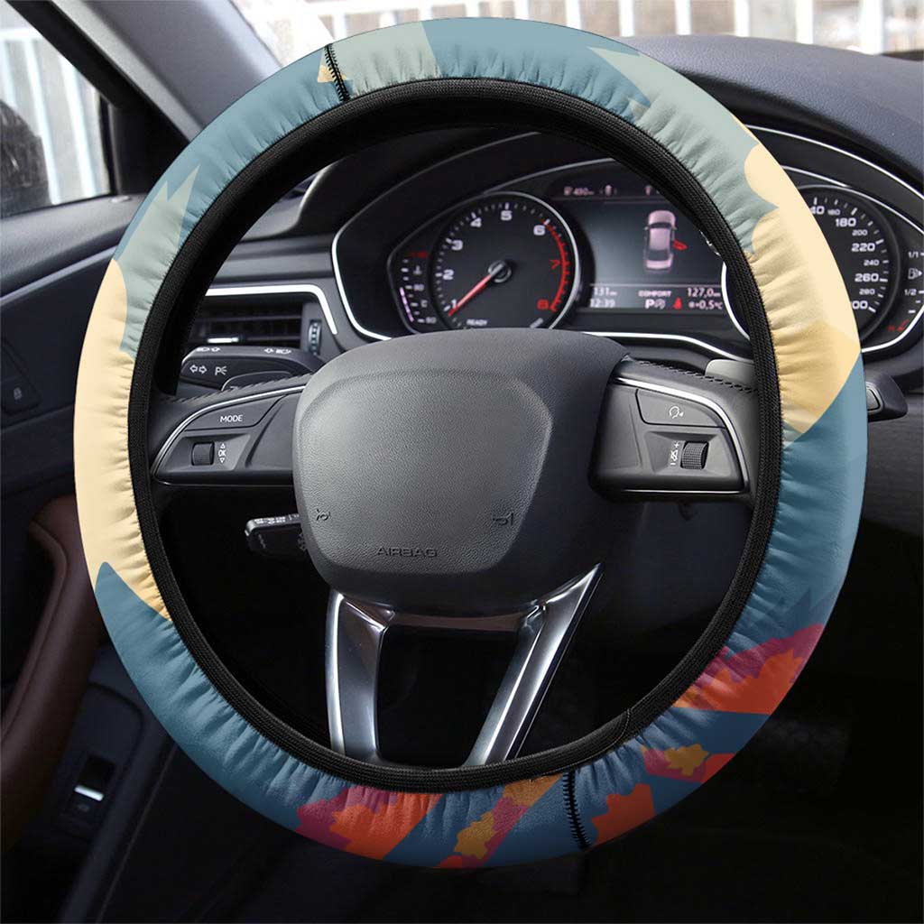 Liechtenstein Steering Wheel Cover with Mountain Goat Landscape Design and Red Blue Alps - Wonder Print Shop