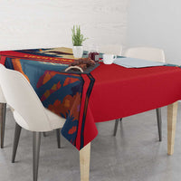 Liechtenstein Tablecloth with Mountain Goat Landscape Design and Red Blue Alps - Wonder Print Shop