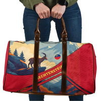 Liechtenstein Travel Bag with Mountain Goat Landscape Design and Red Blue Alps - Wonder Print Shop