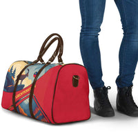 Liechtenstein Travel Bag with Mountain Goat Landscape Design and Red Blue Alps - Wonder Print Shop