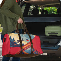 Liechtenstein Travel Bag with Mountain Goat Landscape Design and Red Blue Alps - Wonder Print Shop