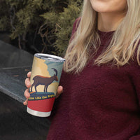 Liechtenstein Tumbler Cup with Mountain Goat Landscape Design and Red Blue Alps - Wonder Print Shop