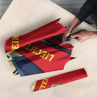 Liechtenstein Umbrella with Mountain Goat Landscape Design and Red Blue Alps - Wonder Print Shop