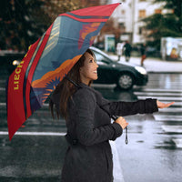 Liechtenstein Umbrella with Mountain Goat Landscape Design and Red Blue Alps - Wonder Print Shop