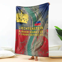 Liechtenstein Blanket with Red Blue Aerial River Design and Yellow Crown Emblem - Wonder Print Shop