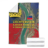 Liechtenstein Blanket with Red Blue Aerial River Design and Yellow Crown Emblem - Wonder Print Shop